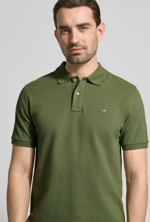 Gant Slim Fit poloshirt met logo-stitching