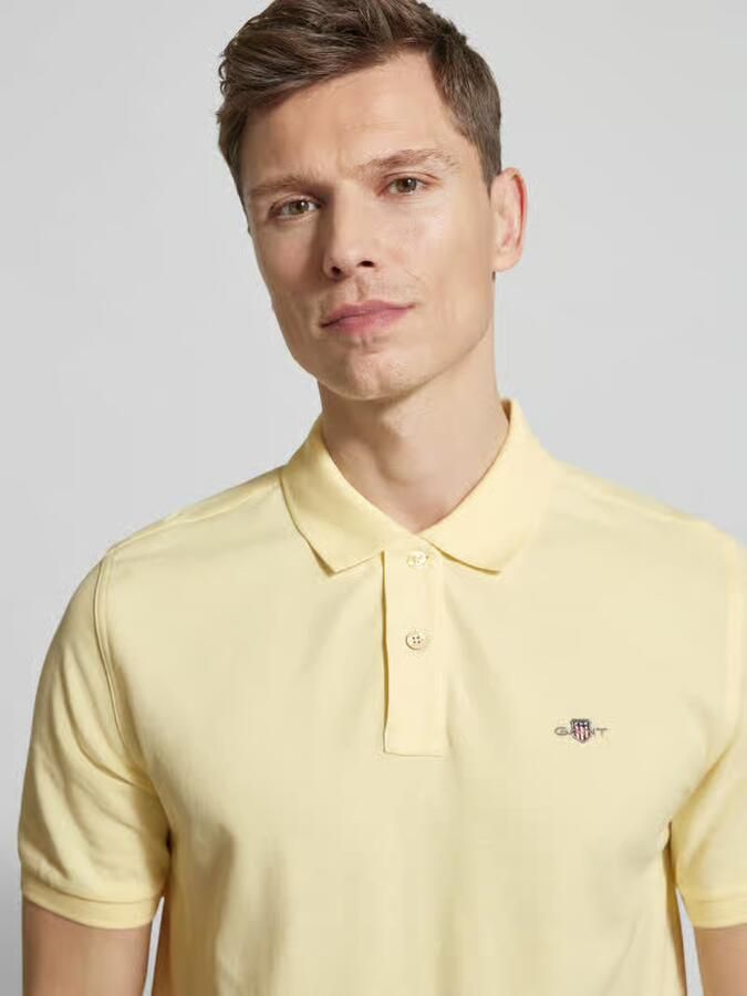 Gant Slim Fit poloshirt met logo-stitching