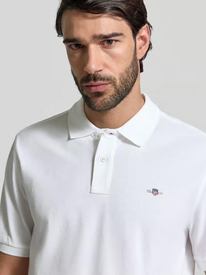 Gant Regular fit poloshirt met labelstitching - Foto 2
