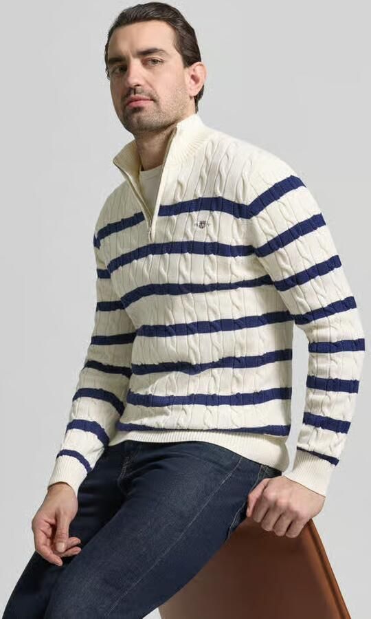 Gant Slim fit schipperstrui in gebreide look - Foto 2