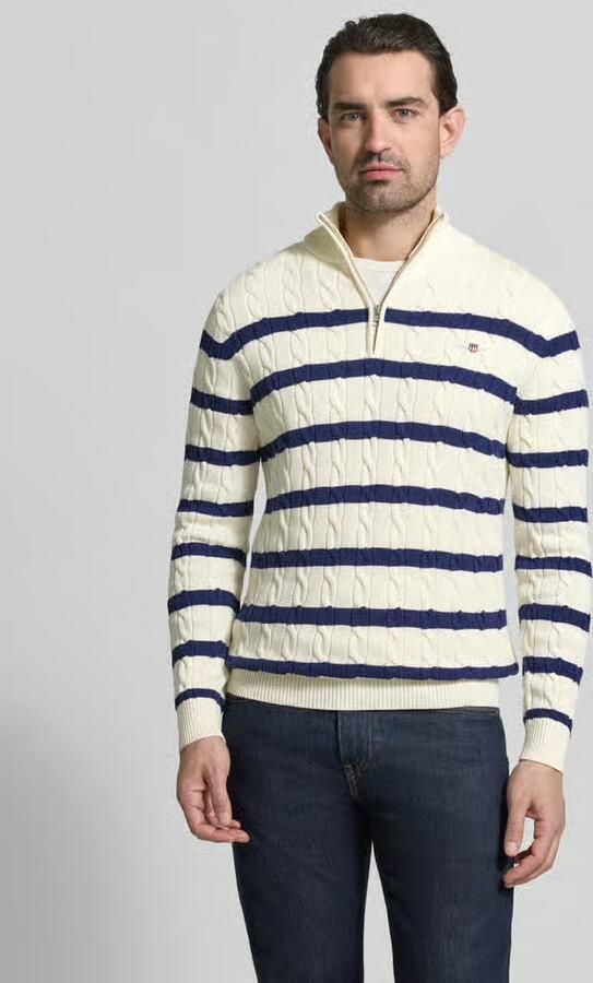 Gant Slim fit schipperstrui in gebreide look - Foto 4