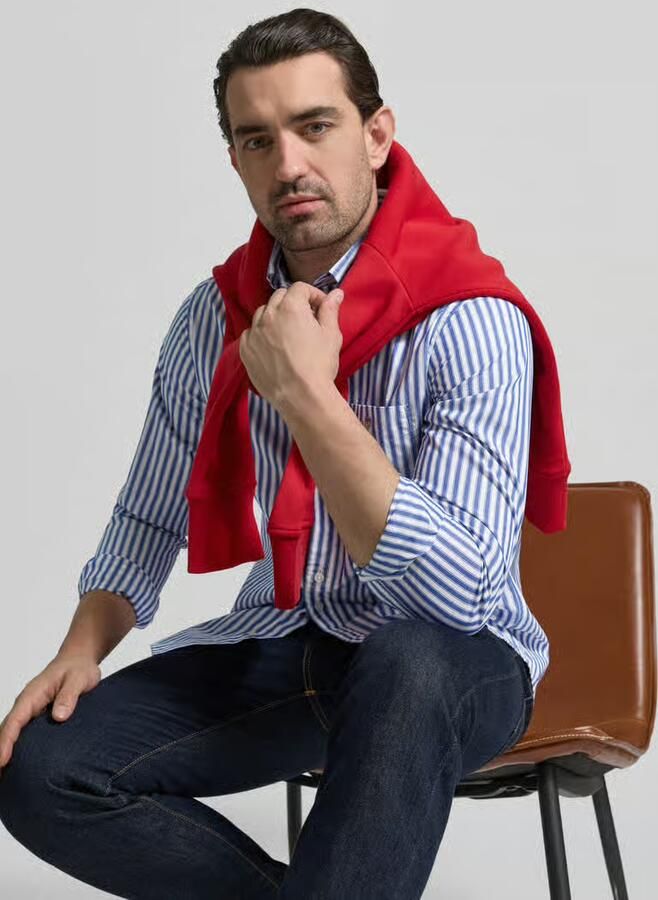 Gant Slim fit vrijetijdsoverhemd met borstzak - Foto 2