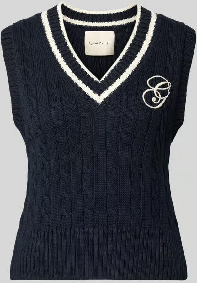 Gant Spencer met V-hals en labelstitching