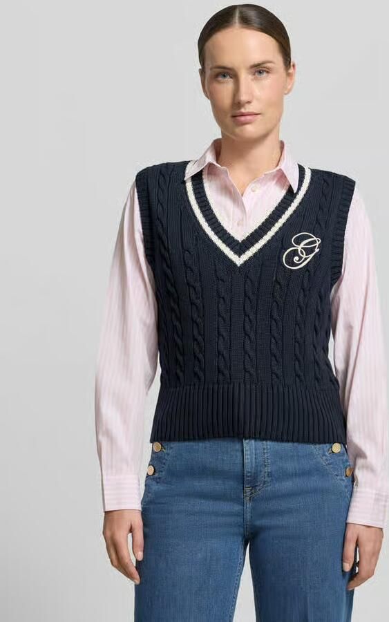Gant Sweatjack met tweewegsritssluiting en labelstitching - Foto 5