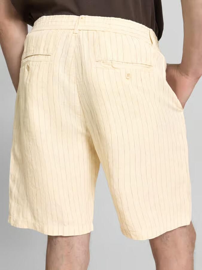 Gant straight fit linnen shorts met achterzakken