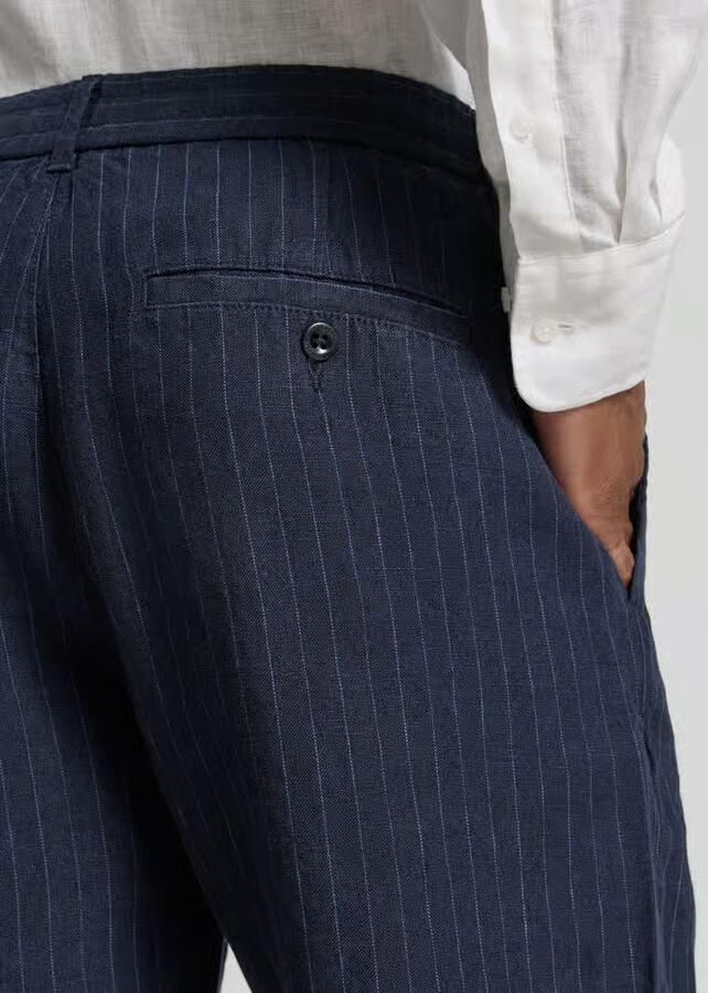 Gant straight fit linnen shorts met achterzakken