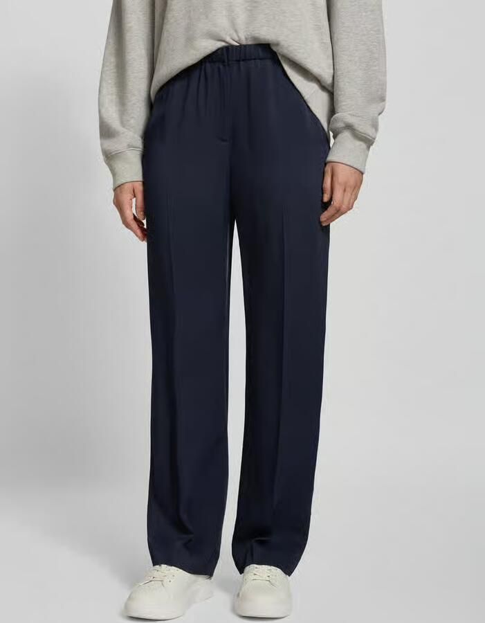 Gant Straight fit stoffen broek van pure viscose met persplooien - Foto 2