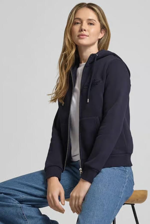 Gant Sweatjack met tweewegritssluiting en labelstitching - Foto 4