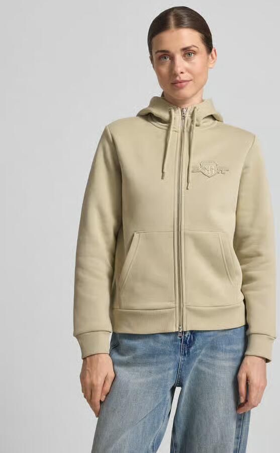 Gant Sweatjack met tweewegsritssluiting en labelstitching - Foto 4