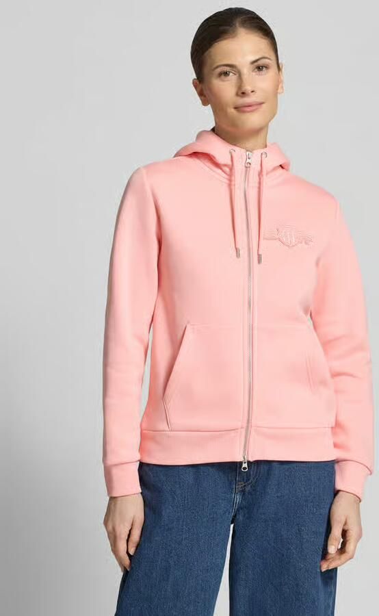 Gant Sweatjack met tweewegritssluiting en labelstitching - Foto 2
