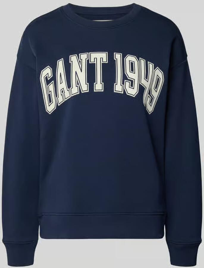 Gant sweatshirt met labelprint en ronde hals - Foto 2