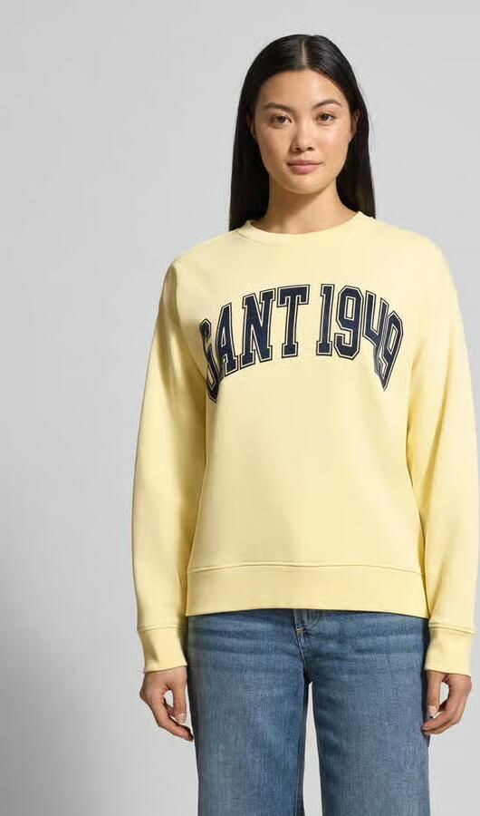 Gant sweatshirt met labelprint en ronde hals - Foto 4