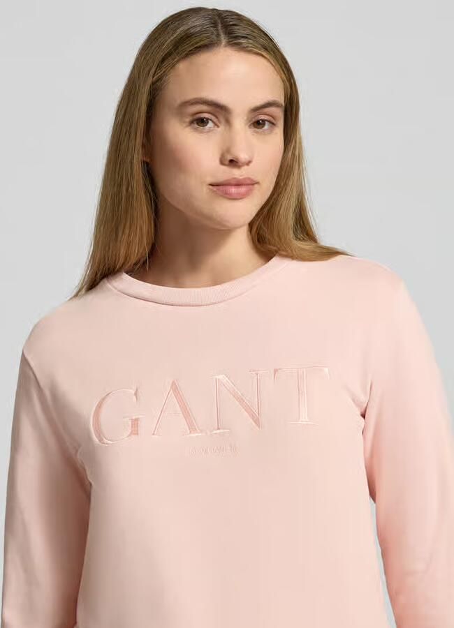 Gant Sweatshirt met labelstitching en ronde hals