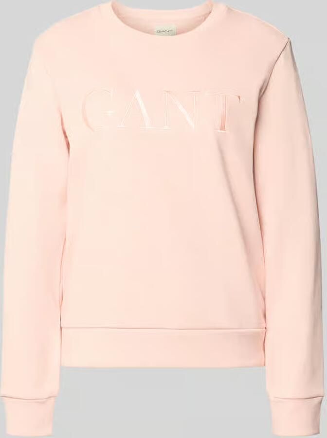 Gant Sweatshirt met labelstitching en ronde hals - Foto 3