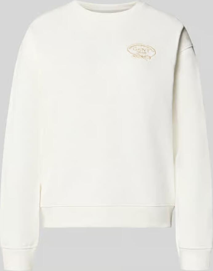 Gant regular fit blouse van mix van katoen en linnen met opstaande kraag - Foto 3