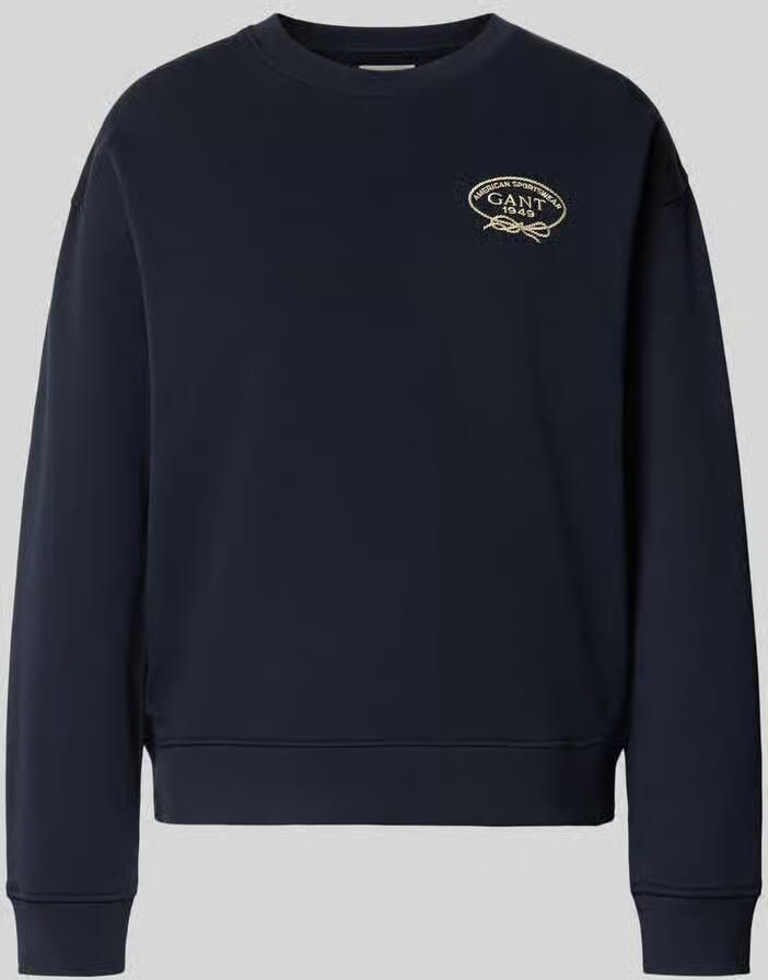 Gant sweatshirt met labelstitching en ronde hals - Foto 2