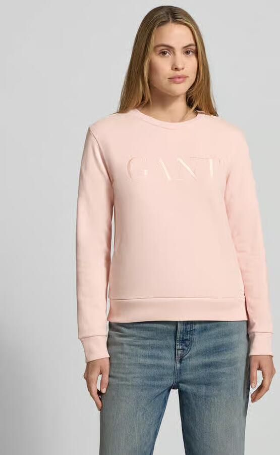Gant sweatshirt met labelstitching en ronde hals - Foto 7