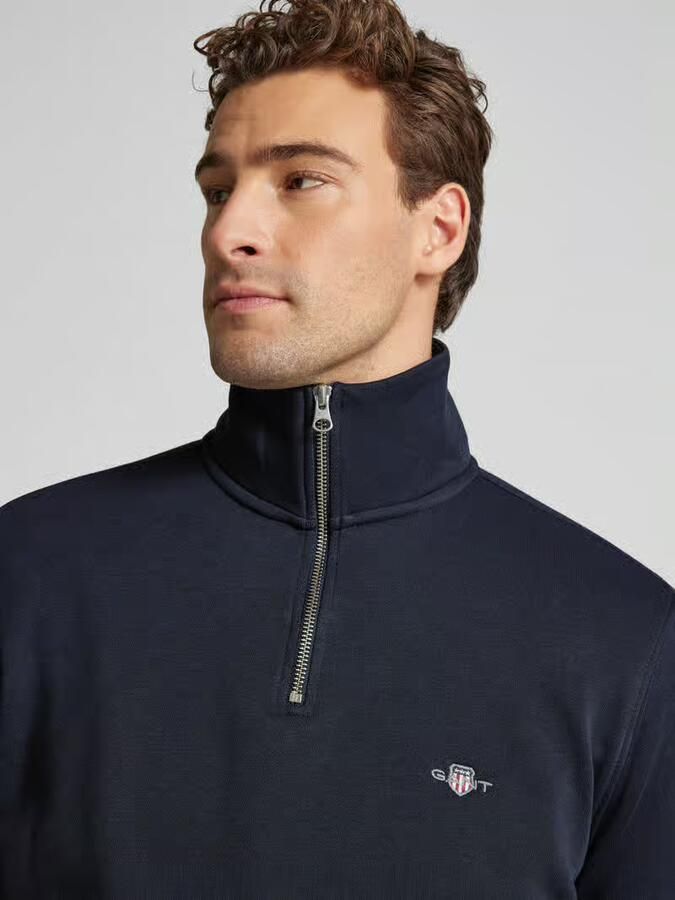 Gant Sweatshirt REG SHIELD HALF ZIP SWEAT met logoborduursel op borsthoogte - Foto 5