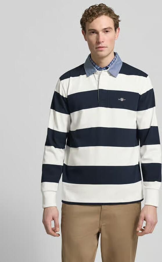 Gant Regular fit sweatshirt met labelstitching model 'CHAMBRAY' - Foto 3