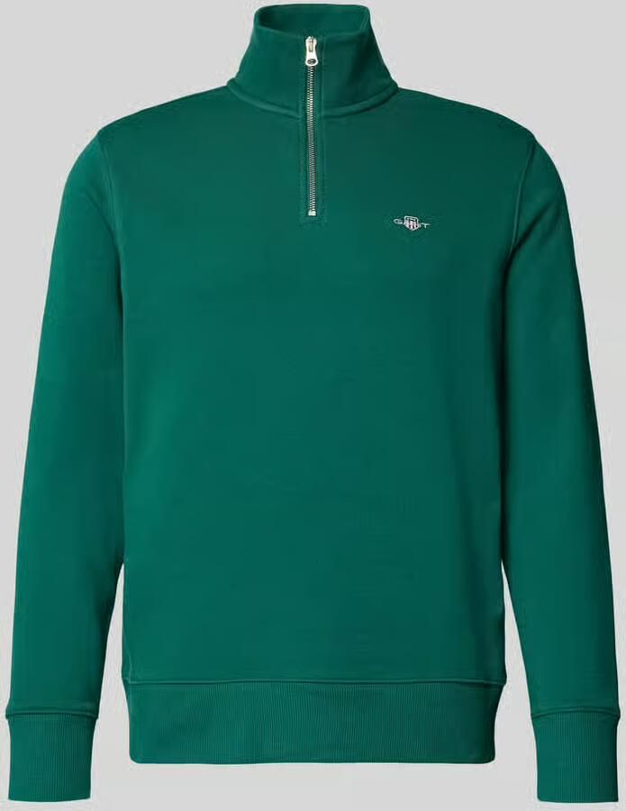 Gant Sweatshirt met opstaande kraag en ritssluiting