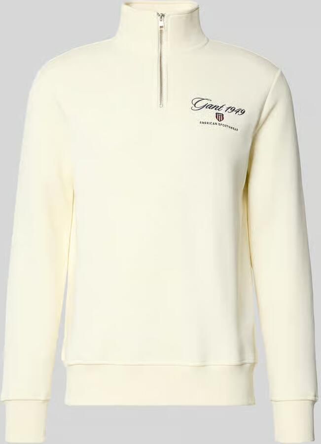 Gant Sweatshirt met opstaande kraag en ritssluiting