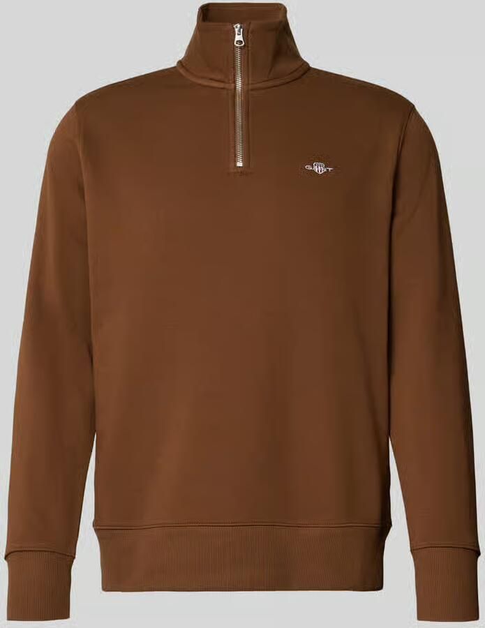 Gant Sweatshirt met opstaande kraag en ritssluiting