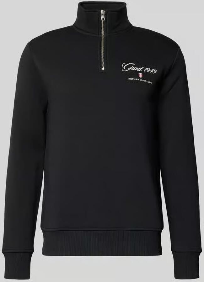 Gant Sweatshirt met opstaande kraag en ritssluiting