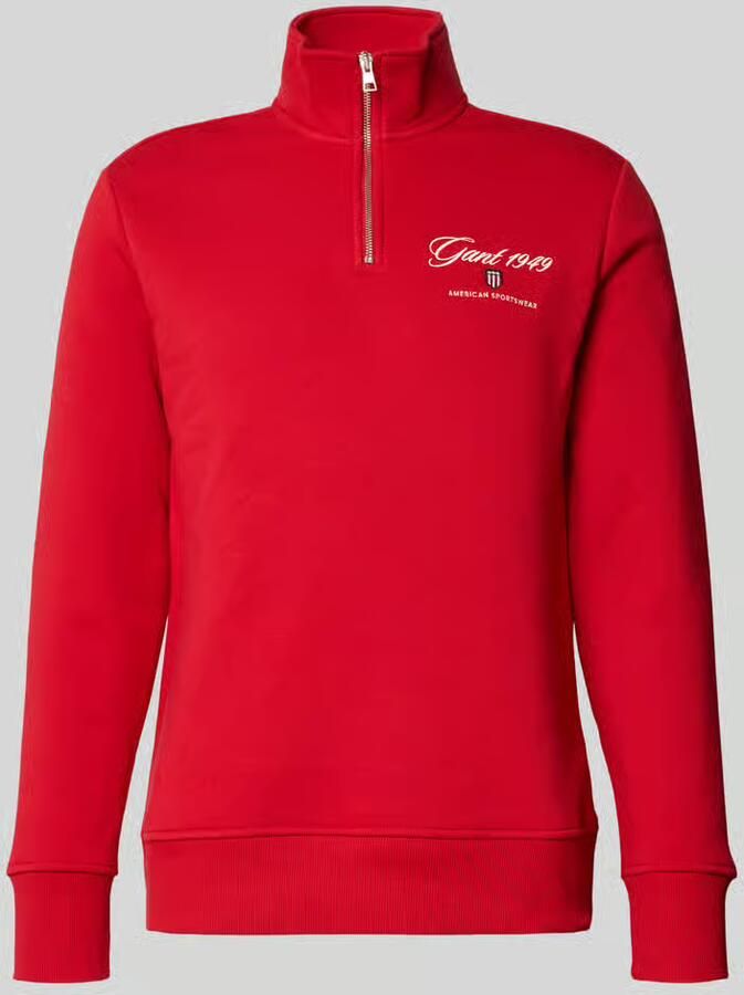 Gant Sweatshirt met opstaande kraag en ritssluiting