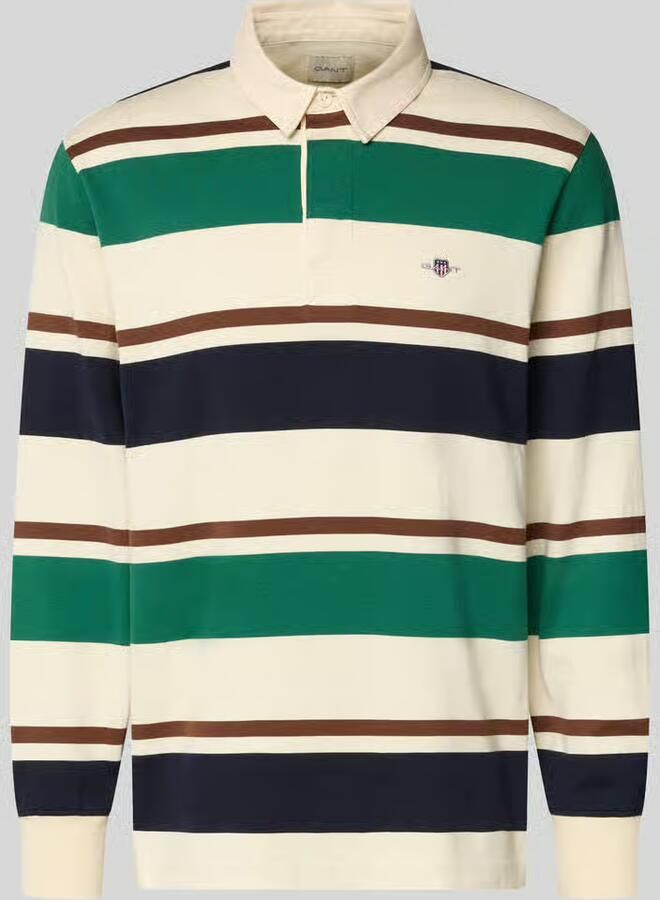 Gant Sweatshirt met polokraag en labelstitching