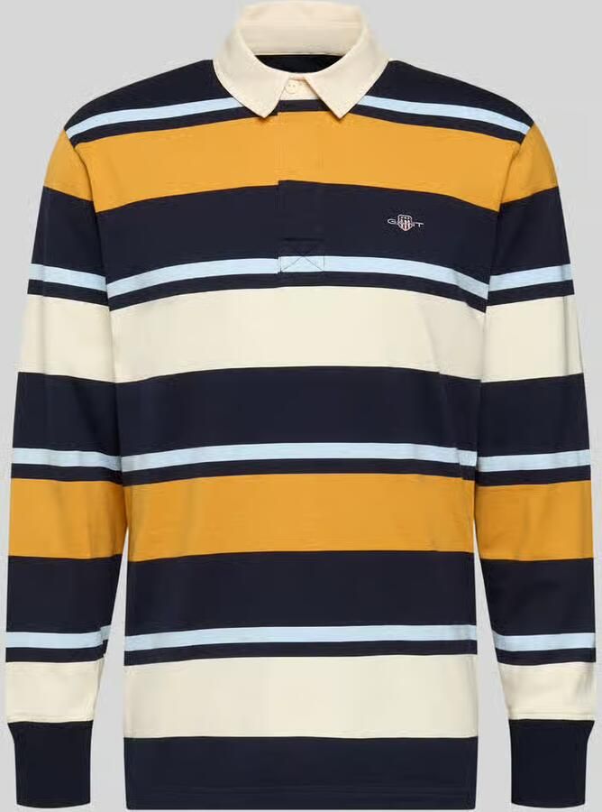 Gant Sweatshirt met polokraag en labelstitching