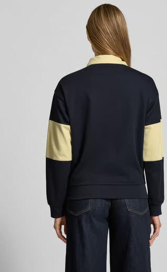 Gant sweatshirt met polokraag en labelstitching