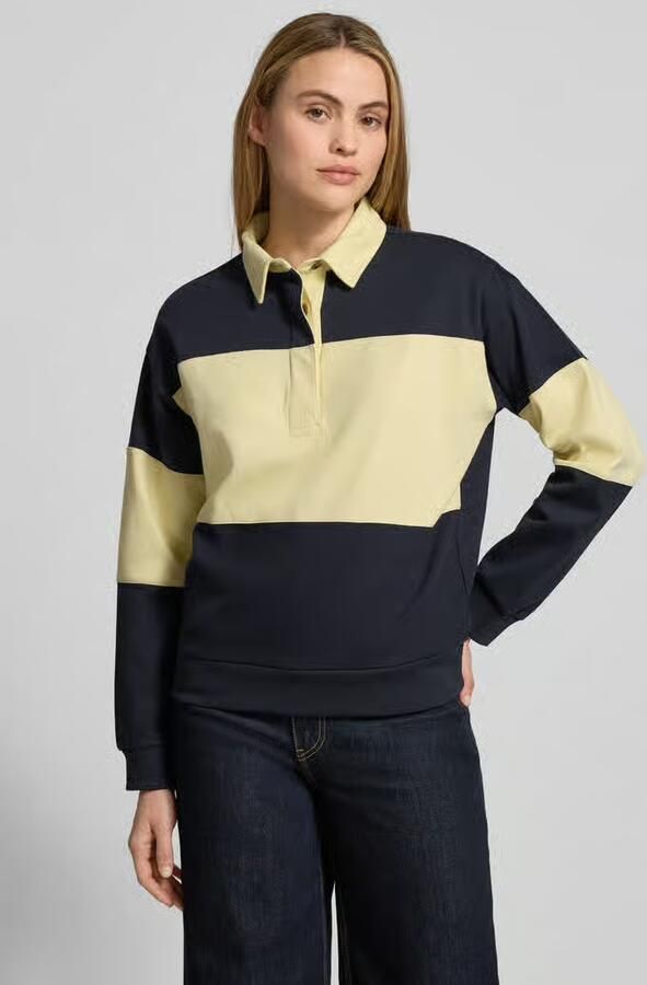 Gant sweatshirt met polokraag en labelstitching - Foto 4