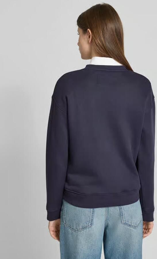 Gant Sweatshirt met ronde hals en labelstitching