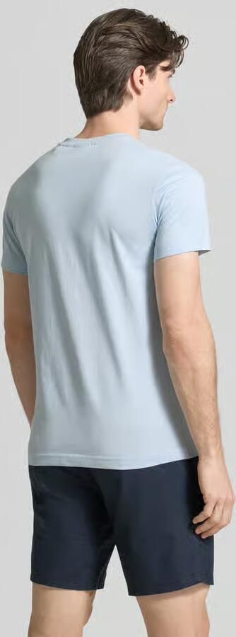 GANT regular gestreept overhemd met linnen blauw - Foto 4