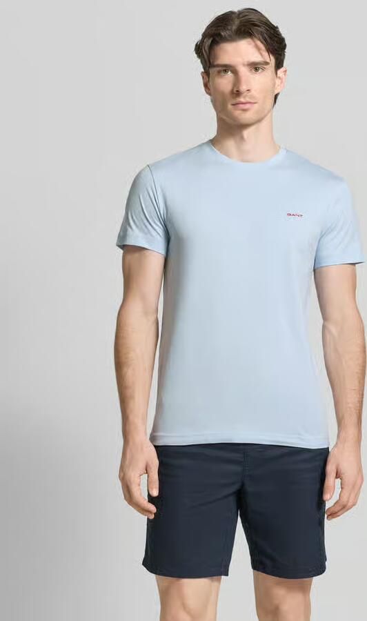 GANT regular gestreept overhemd met linnen blauw - Foto 11