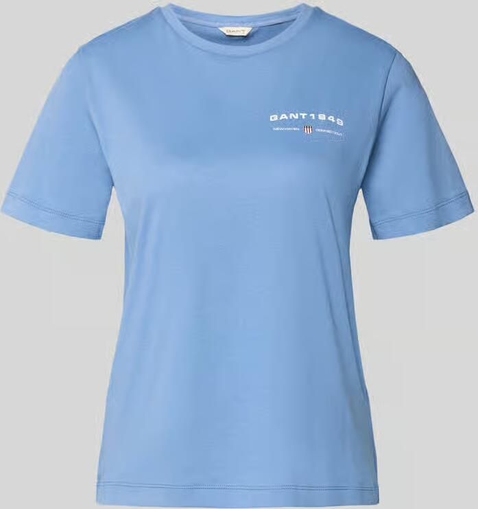 Gant T-shirt met labelprint en ronde hals - Foto 2