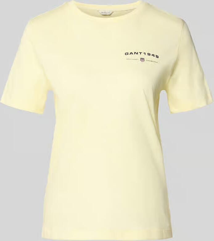 Gant T-shirt met labelprint en ronde hals