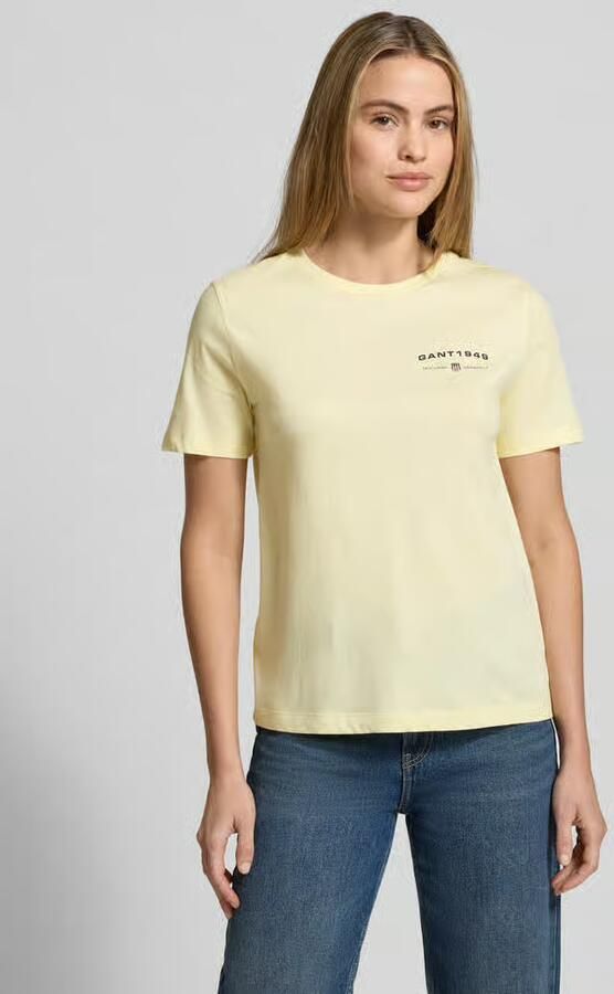 Gant T-shirt met labelprint en ronde hals - Foto 2