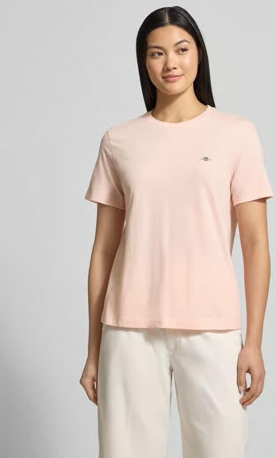 Gant T-shirt met Labelstitching en Ronde hals - Foto 4