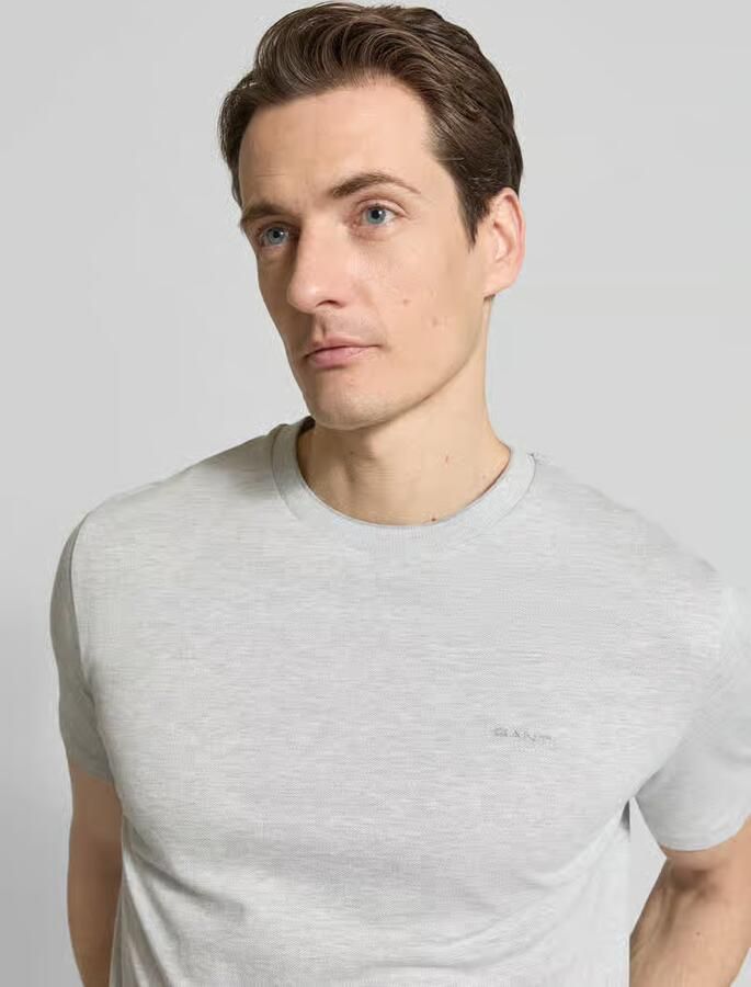 Gant T-shirt met ronde hals en labelstitching - Foto 2