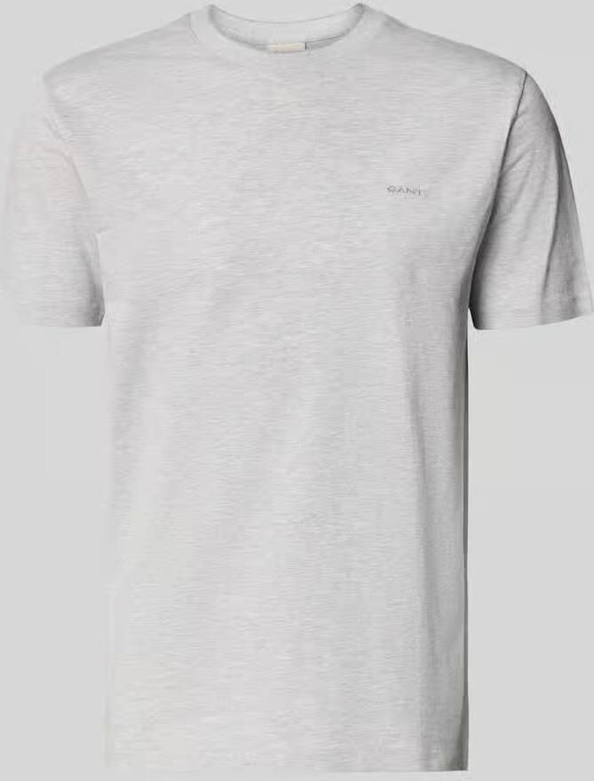 Gant T-shirt met ronde hals en labelstitching