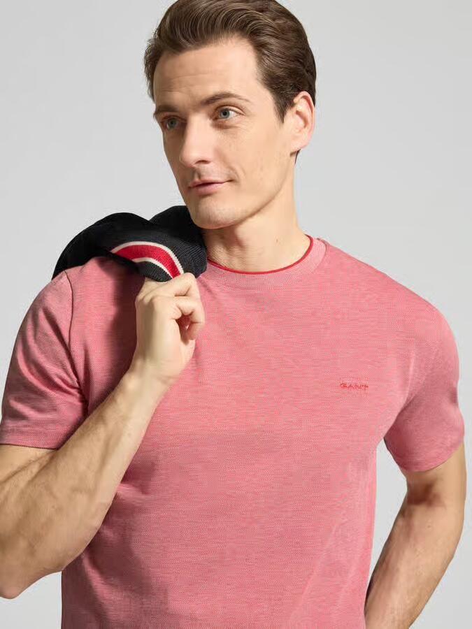 Gant T-shirt met ronde hals en labelstitching - Foto 2