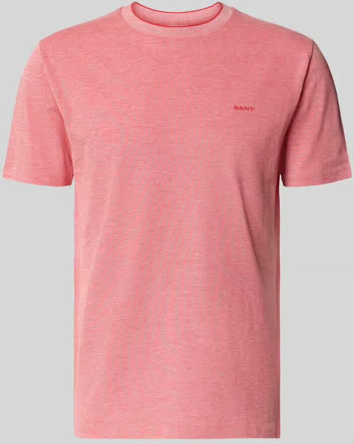 Gant T-shirt met ronde hals en labelstitching