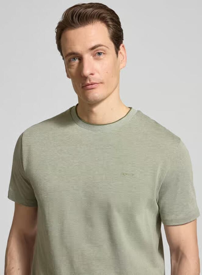 Gant T-shirt met ronde hals en labelstitching - Foto 2