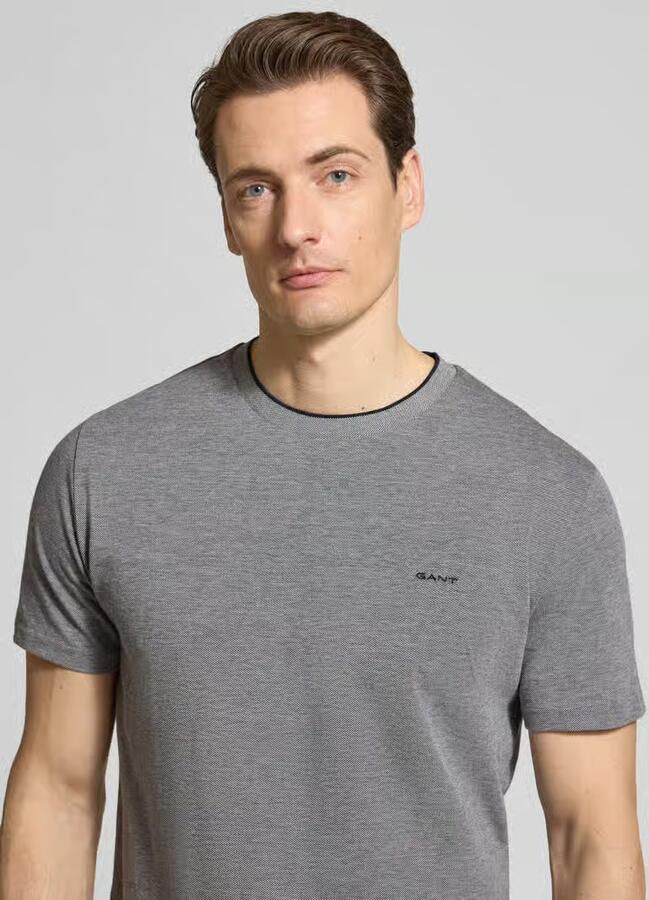 Gant T-shirt met ronde hals en labelstitching - Foto 2