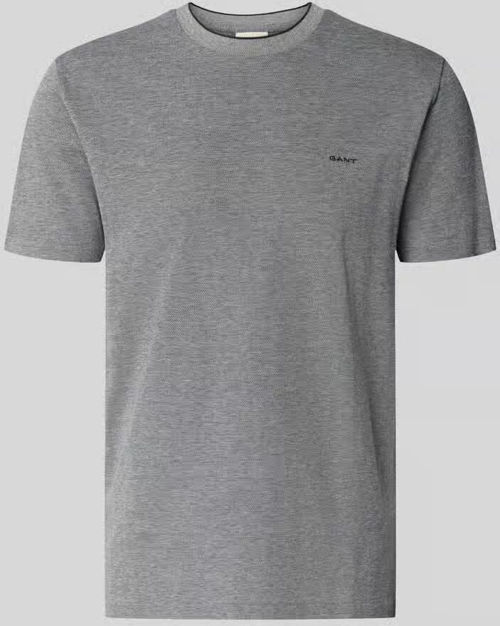 Gant T-shirt met ronde hals en labelstitching