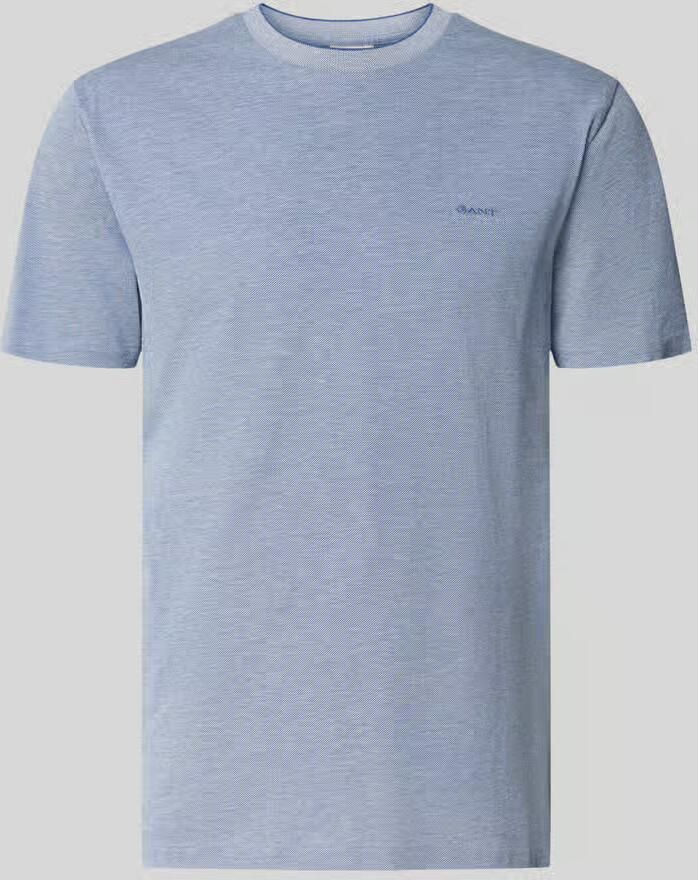 Gant T-shirt met ronde hals en labelstitching