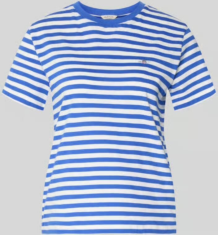 Gant T-shirt met ronde hals en labelstitching - Foto 3