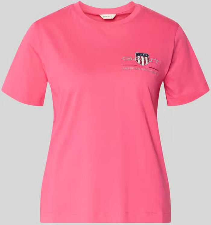 Gant T-shirt met ronde hals en labelstitching - Foto 2