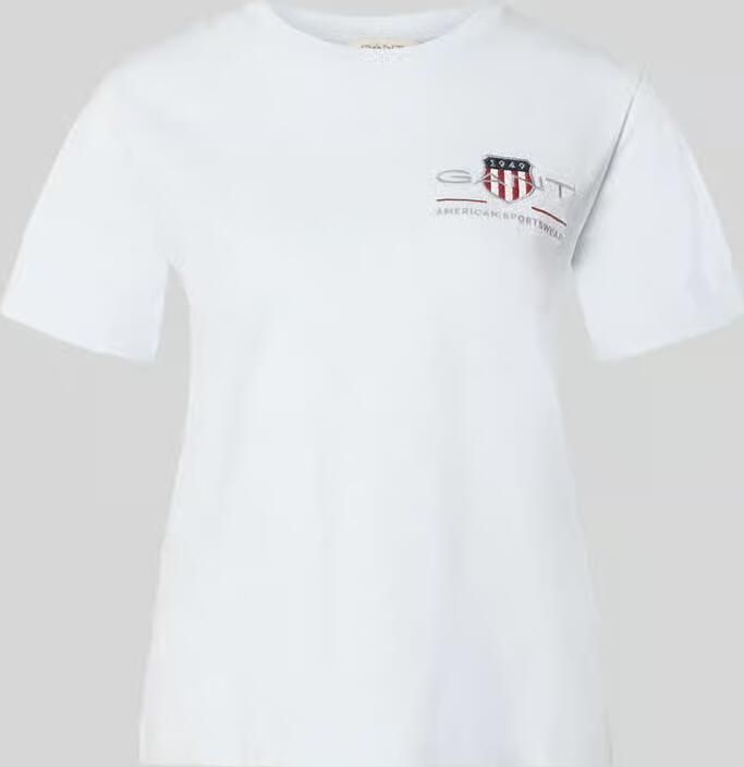 Gant regular fit blouse van mix van katoen en linnen - Foto 11